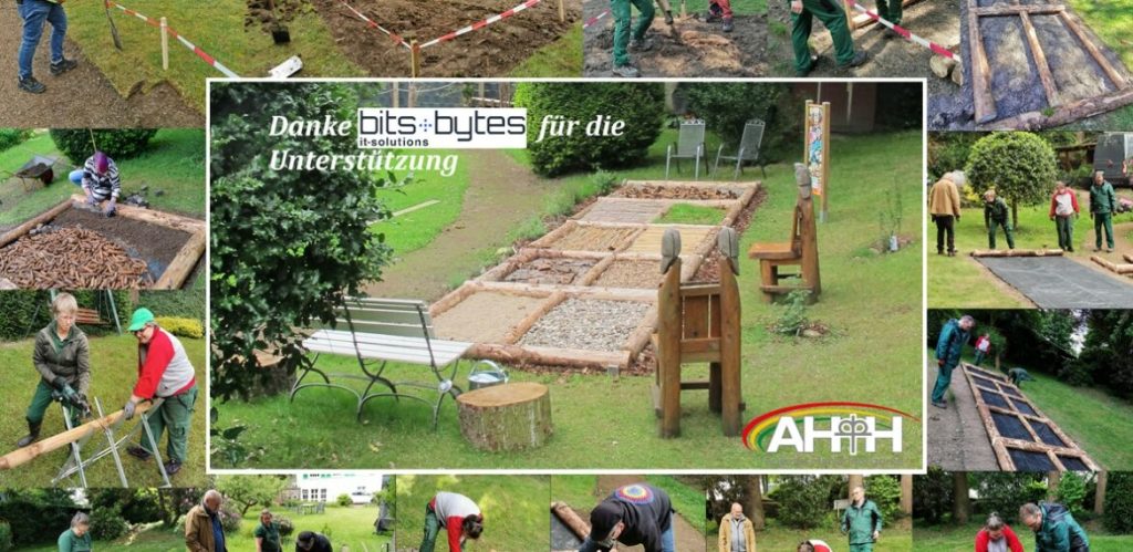 Titelbild zu bits + bytes unterstützt beim Bau des Barfußpfades.