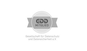 Logo: "GDD Mitglied – Gesellschaft für Datenschutz und Datensicherheit e.V."