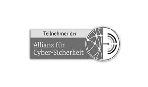 Logo: "Teilnehmer der Allianz für Cyber-Sicherheit".